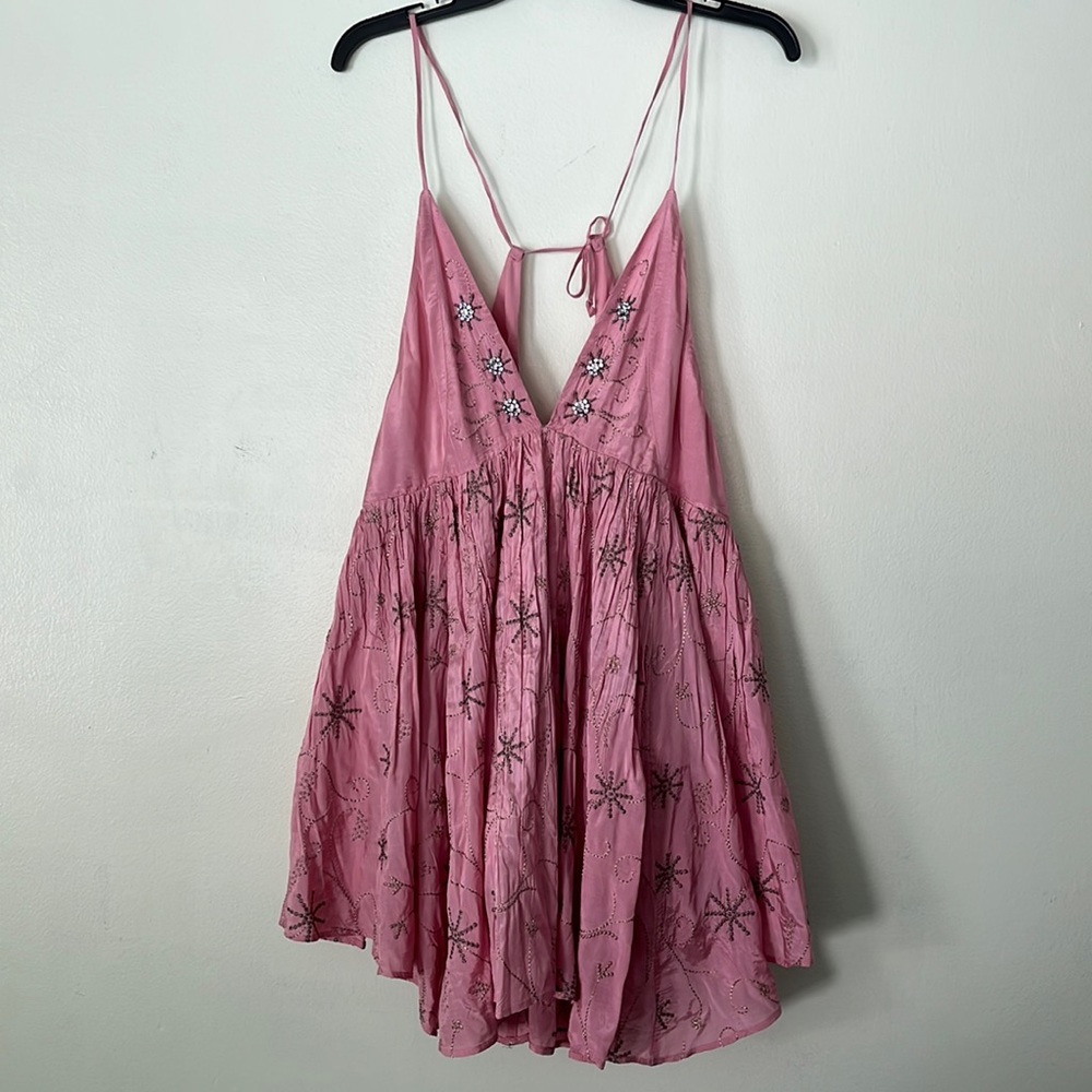 Urban Outfitters Moss Embroidered Mini Dress XL